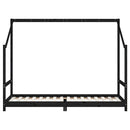 vidaXL fekete tömör fenyőfa gyerekágykeret 80 x 200 cm