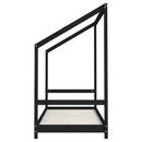 vidaXL fekete tömör fenyőfa gyerekágykeret 80 x 200 cm