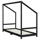 vidaXL fekete tömör fenyőfa gyerekágykeret 80 x 200 cm