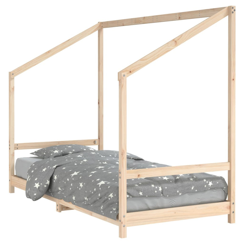 vidaXL tömör fenyőfa gyerekágykeret 90 x 200 cm