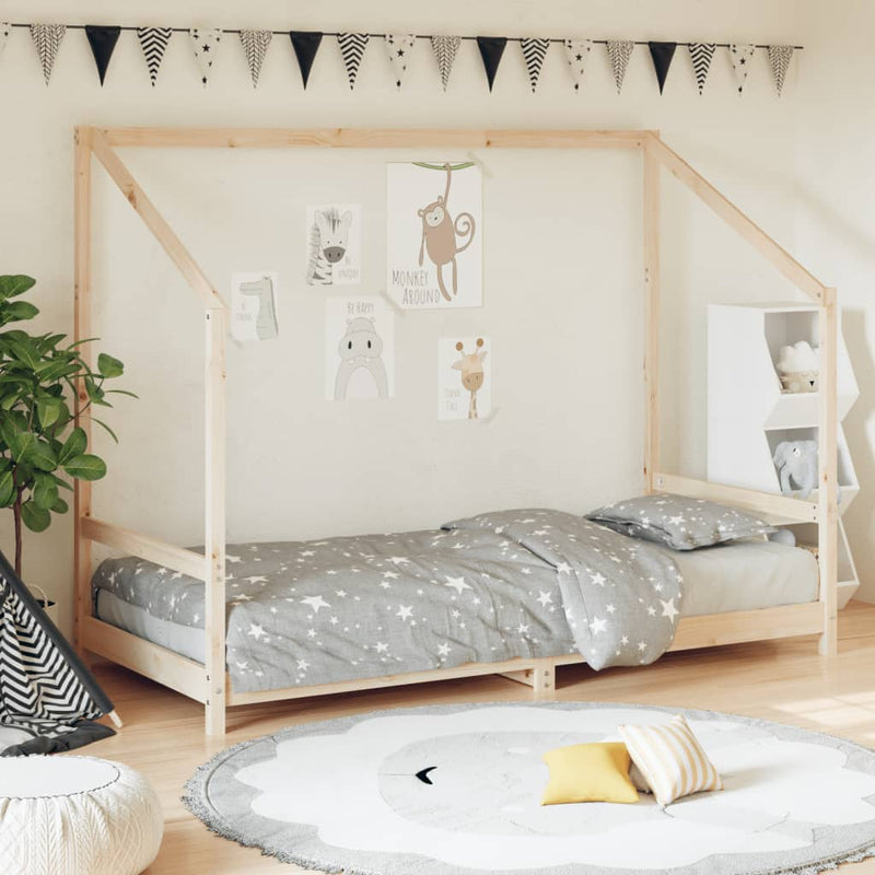 vidaXL tömör fenyőfa gyerekágykeret 90 x 200 cm
