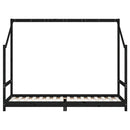 vidaXL fekete tömör fenyőfa gyerekágykeret 90 x 200 cm