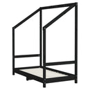 vidaXL fekete tömör fenyőfa gyerekágykeret 70 x 140 cm