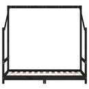 vidaXL fekete tömör fenyőfa gyerekágykeret 80 x 160 cm