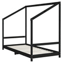vidaXL fekete tömör fenyőfa gyerekágykeret 90 x 190 cm