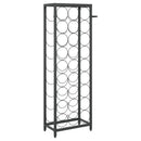 vidaXL fekete kovácsoltvas bortartó 27 palackhoz 34 x 18 x 100 cm