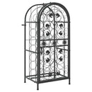 vidaXL fekete kovácsoltvas bortartó 33 palackhoz 45 x 36 x 100 cm