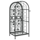 vidaXL fekete kovácsoltvas bortartó 33 palackhoz 45 x 36 x 100 cm