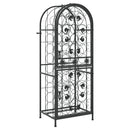 vidaXL fekete kovácsoltvas bortartó 41 palackhoz 45 x 36 x 120 cm