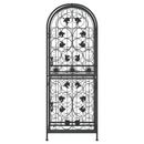 vidaXL fekete kovácsoltvas bortartó 41 palackhoz 45 x 36 x 120 cm