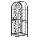 vidaXL fekete kovácsoltvas bortartó 41 palackhoz 45 x 36 x 120 cm