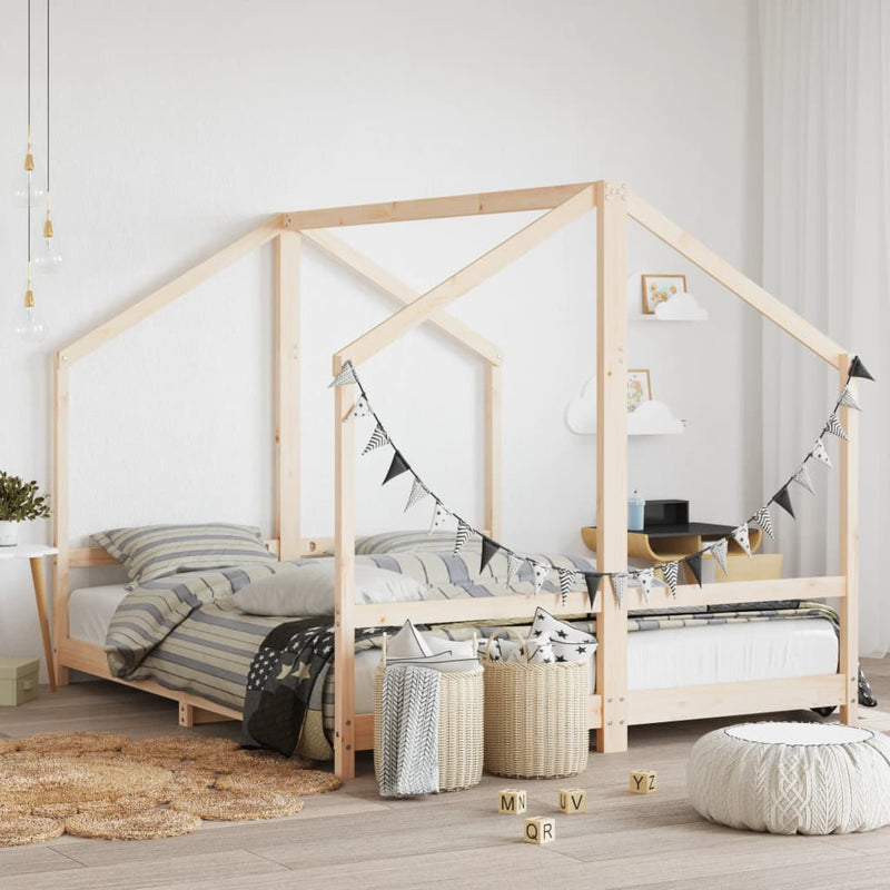 vidaXL tömör fenyőfa gyerekágykeret 2 x (80 x 200) cm