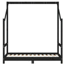 vidaXL fekete tömör fenyőfa gyerekágykeret 2 x (70 x 140) cm