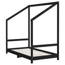 vidaXL fekete tömör fenyőfa gyerekágykeret 2 x (80 x 160) cm