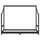 vidaXL fekete tömör fenyőfa gyerekágykeret 2 x (90 x 190) cm