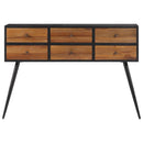 vidaXL tömör újrahasznosított tíkfa tálalóasztal fiókkal 116x30x76 cm