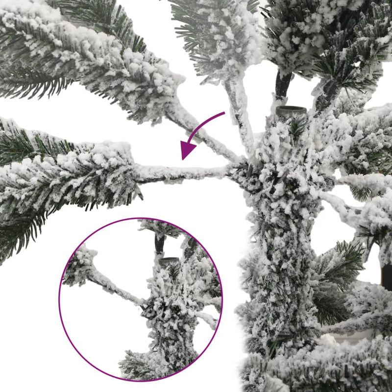 vidaXL csuklópántos műkarácsonyfa hóval 240 cm
