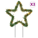 vidaXL karácsonyi csillag fénydekoráció 3 cövekkel 50 LED 29 cm