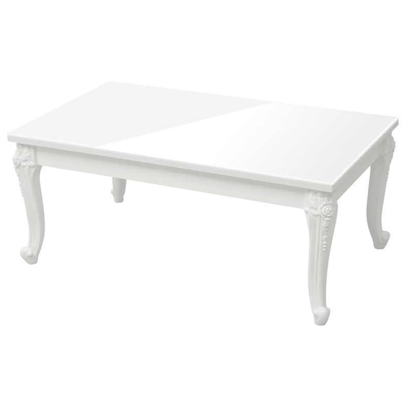 vidaXL magasfényű fehér szerelt fa dohányzóasztal 100 x 50 x 42 cm