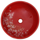 vidaXL fekete-piros kerámia kerek asztali mosdó Φ41 x 14 cm