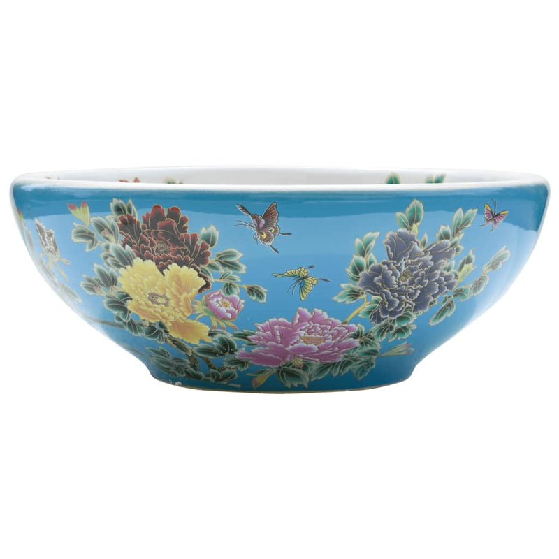 vidaXL többszínű kerámia kerek asztali mosdó Φ41 x 14 cm
