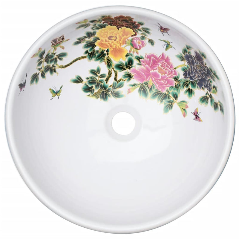 vidaXL többszínű kerámia kerek asztali mosdó Φ41 x 14 cm