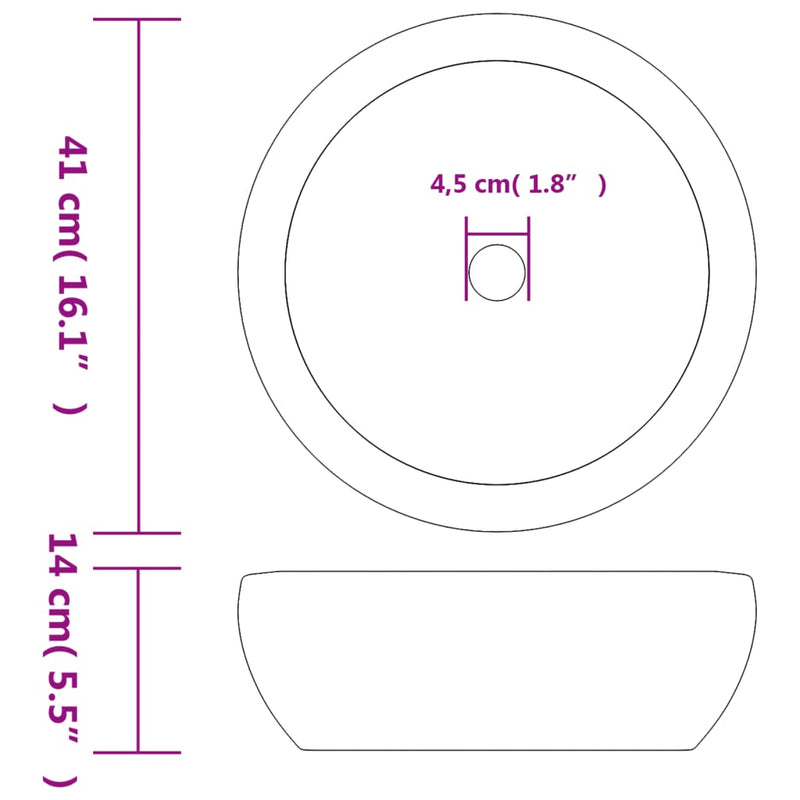 vidaXL fekete és barna kerámia kerek asztali mosdó Φ41 x 14 cm