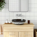 vidaXL fekete és kék kerámia kerek asztali mosdó Φ41 x 14 cm