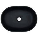vidaXL fekete és szürke kerámia ovális asztali mosdó 47 x 33 x 13 cm