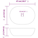 vidaXL fekete és szürke kerámia ovális asztali mosdó 47 x 33 x 13 cm