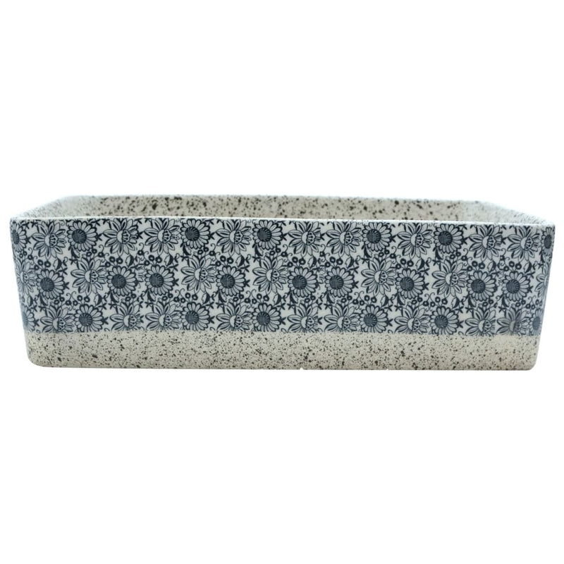 vidaXL szürke és kék kerámia négyszögletes asztali mosdó 46x35,5x13 cm