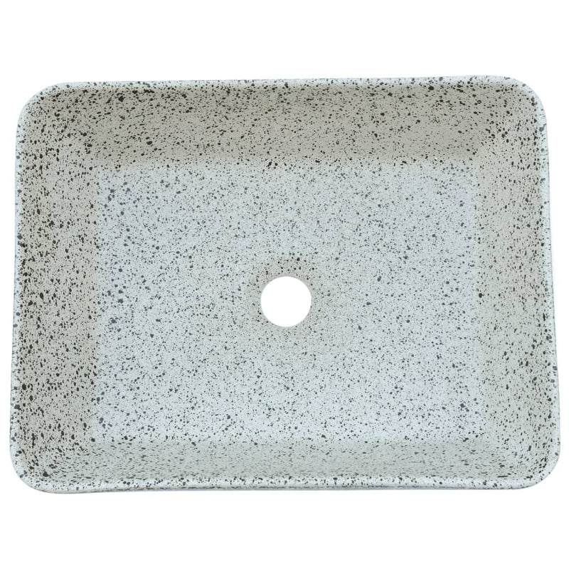 vidaXL szürke és kék kerámia négyszögletes asztali mosdó 46x35,5x13 cm