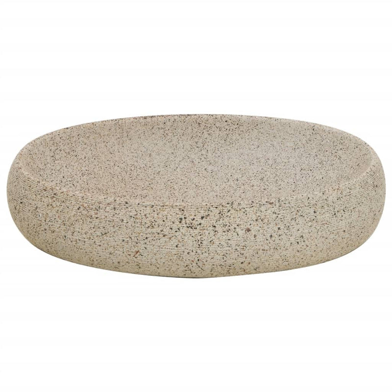 vidaXL homoszínű kerámia ovális asztali mosdó 59 x 40 x 15 cm