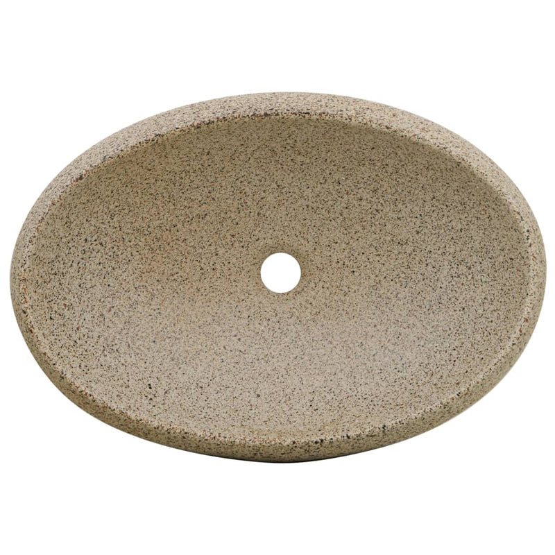 vidaXL homoszínű kerámia ovális asztali mosdó 59 x 40 x 15 cm