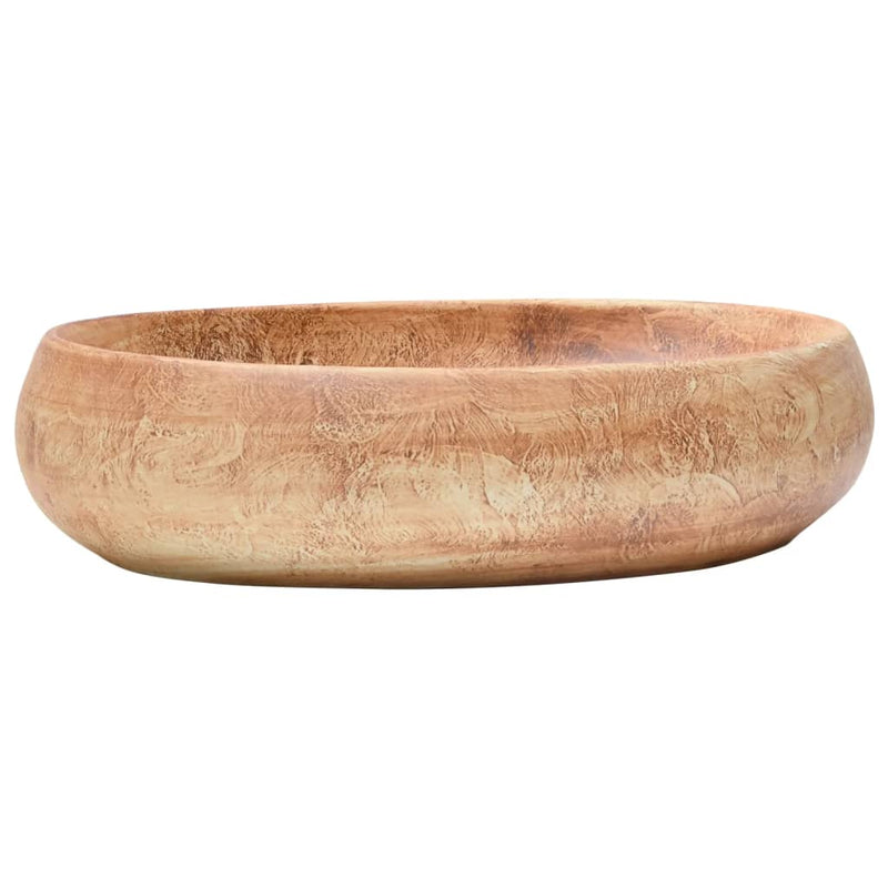 vidaXL barna kerámia ovális asztali mosdó 59 x 40 x 15 cm