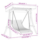 vidaXL tömör lucfenyő baldachinos lengőágy tíkfa kivitelezéssel