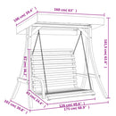 vidaXL tömör lucfenyő baldachinos hintapad tíkfa kivitelezéssel