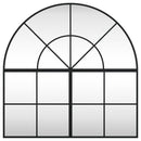 vidaXL fekete ívelt vas fali tükör 80 x 80 cm