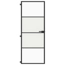 vidaXL fekete edzett üveg és alumínium vékony beltéri ajtó 76x201,5 cm