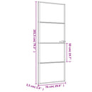 vidaXL fekete edzett üveg és alumínium vékony beltéri ajtó 76x201,5 cm