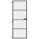 vidaXL fekete edzett üveg és alumínium vékony beltéri ajtó 76x201,5 cm