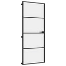 vidaXL fekete edzett üveg és alumínium vékony beltéri ajtó 83x201,5 cm