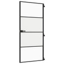 vidaXL fekete edzett üveg és alumínium vékony beltéri ajtó 93x201,5 cm