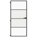 vidaXL fekete edzett üveg és alumínium vékony beltéri ajtó 93x201,5 cm