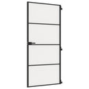 vidaXL fekete edzett üveg és alumínium vékony beltéri ajtó 93x201,5 cm