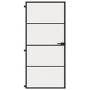 vidaXL fekete edzett üveg és alumínium vékony beltéri ajtó 93x201,5 cm