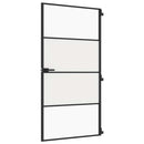 vidaXL fekete edzett üveg és alumínium beltéri ajtó 102,5x201,5 cm