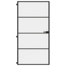 vidaXL fekete edzett üveg és alumínium beltéri ajtó 102,5x201,5 cm