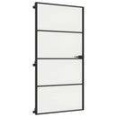 vidaXL fekete edzett üveg és alumínium beltéri ajtó 102,5x201,5 cm