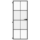 vidaXL fekete edzett üveg és alumínium vékony beltéri ajtó 76x201,5 cm